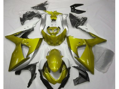 Best 09-16 Gloss Yellow & White Suzuki GSXR 1000 Motorcycle Fairings