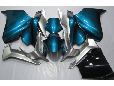 Best 10-13 Light Blue and Silver Honda VFR1200 Motorcycle Fairings