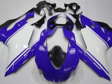 Best 11-14 Gloss Blue White and Black Ducati Ducati 1199 Motorcycle Fairings