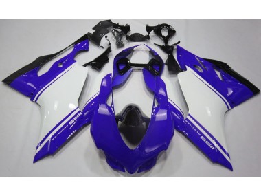 Best 11-14 Gloss Blue White and Black Ducati Ducati 1199 Motorcycle Fairings