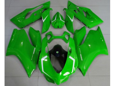 Best 11-14 Gloss Green & White Ducati Ducati 1199 Motorcycle Fairings