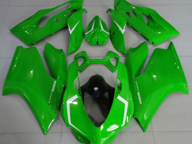 Best 11-14 Gloss Green & White Ducati Ducati 1199 Motorcycle Fairings