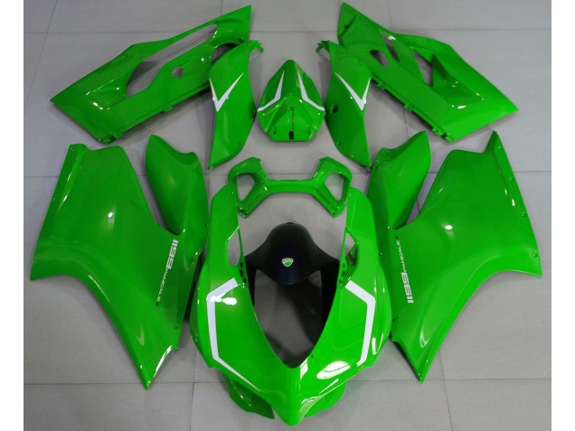 11-14 Gloss Green & White Ducati Ducati 1199 Motorcycle Fairings