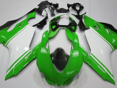 Best 11-14 Gloss Green White and Black Ducati Ducati 1199 Motorcycle Fairings