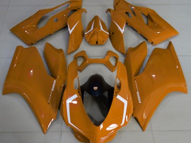 Best 11-14 Gloss Orange & White Ducati Ducati 1199 Motorcycle Fairings