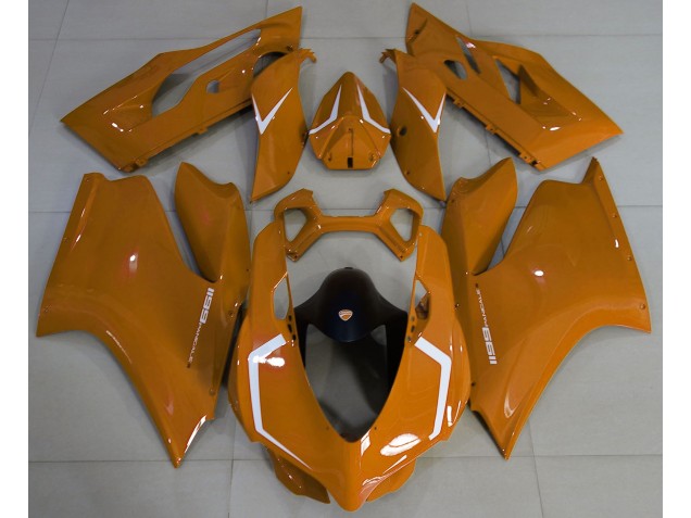 11-14 Gloss Orange & White Ducati Ducati 1199 Motorcycle Fairings