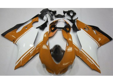 Best 11-14 Gloss Orange White and Black Ducati Ducati 1199 Motorcycle Fairings