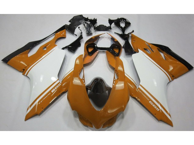 11-14 Gloss Orange White and Black Ducati Ducati 1199 Motorcycle Fairings