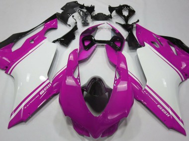 Best 11-14 Gloss Pink White and Black Ducati Ducati 1199 Motorcycle Fairings