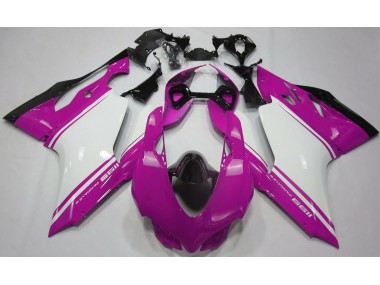 Best 11-14 Gloss Pink White and Black Ducati Ducati 1199 Motorcycle Fairings