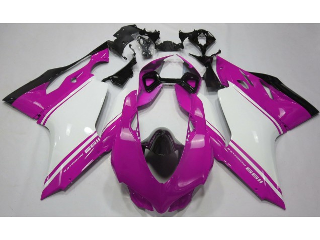 11-14 Gloss Pink White and Black Ducati Ducati 1199 Motorcycle Fairings