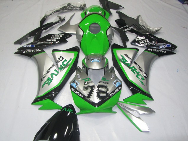 12-16 Green Silver Honda CBR1000RR Motorcycle Fairings