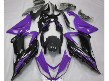 Best 13-18 Black and Purple Kawasaki ZX6R Motorcycle Fairings