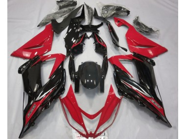 Best 13-18 Black and Red Kawasaki ZX6R Motorcycle Fairings