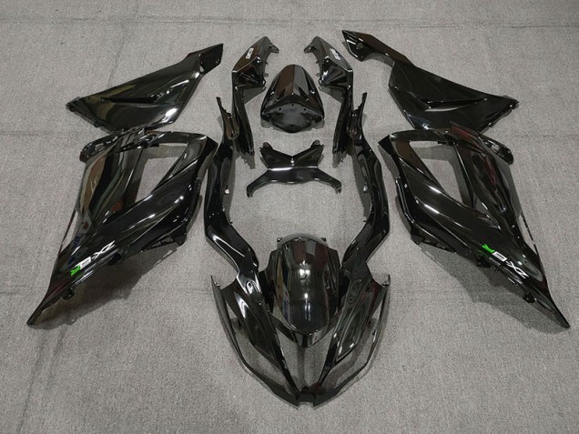 13-18 Gloss Black with Decals Kawasaki ZX6R Motorcycle Fairings