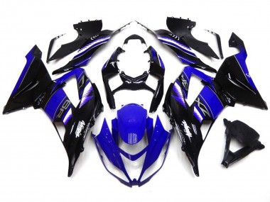 Best 13-18 Vibrant Deep Blue and Black Kawasaki ZX6R Motorcycle Fairings