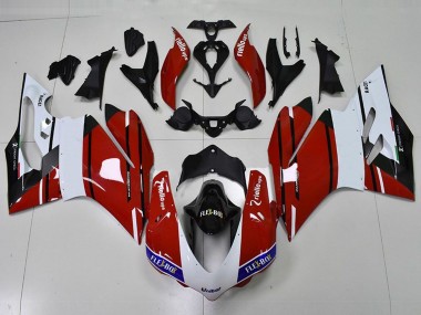 Best 15-17 Red and White Ducati Ducati 959 1299 Motorcycle Fairings