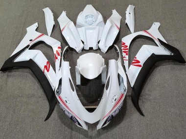 Best 16-19 Pearl White & Red Logos Kawasaki ZX10R Motorcycle Fairings