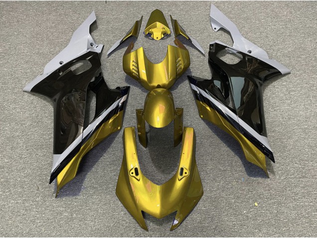 17-21 Cement Black and Gold Yamaha R6 Motorcycle Fairings