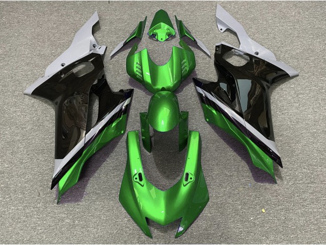 17-21 Cement Black and Green Yamaha R6 Motorcycle Fairings