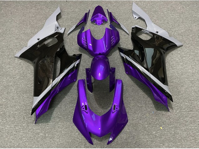 17-21 Cement Black and Purple Yamaha R6 Motorcycle Fairings