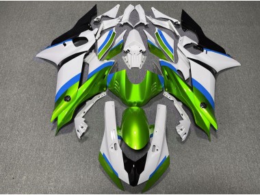 Best 17-21 Gloss Green and Light Blue Yamaha R6 Motorcycle Fairings