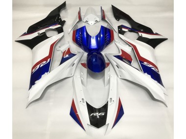 Best 17-21 Gloss White and Deep Blue Yamaha R6 Motorcycle Fairings