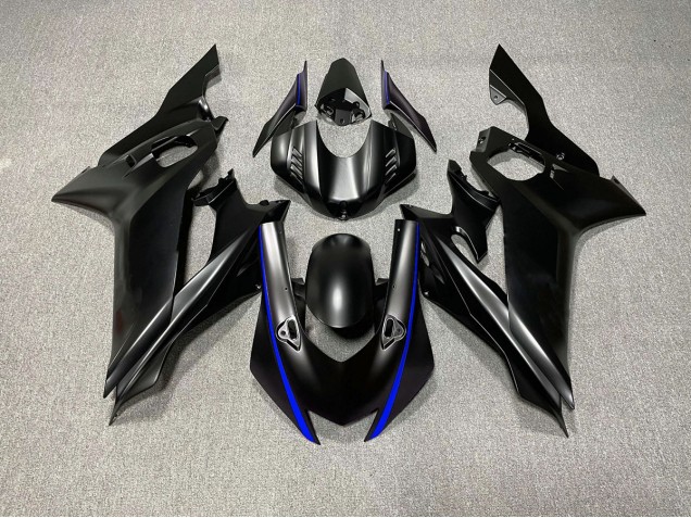 17-21 Matte Black & Blue Accents Yamaha R6 Motorcycle Fairings