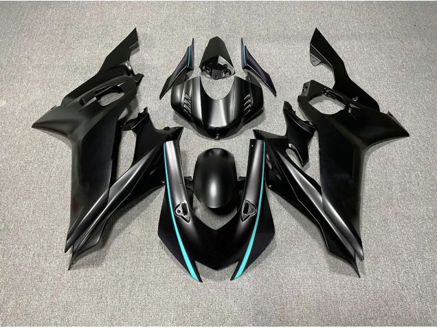 17-21 Matte Black & Teal Accents Yamaha R6 Motorcycle Fairings