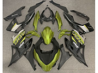 Best 18-23 Liquid Yellow and Grey Kawasaki Ninja 400 Motorcycle Fairings