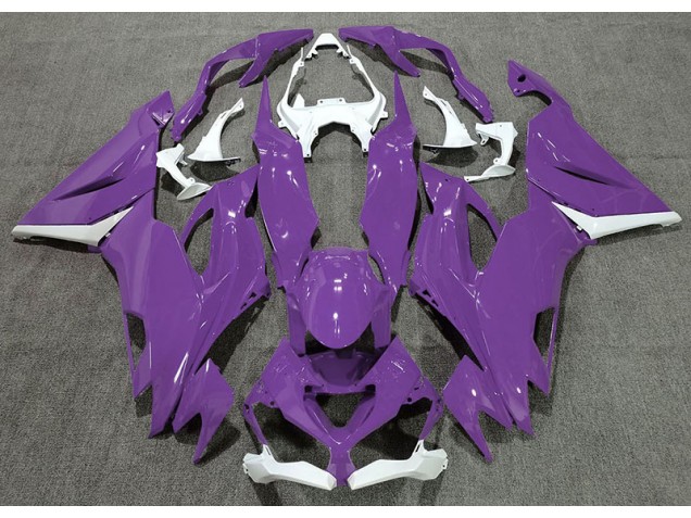 19-23 Gloss Purple & White Kawasaki ZX6R Motorcycle Fairings