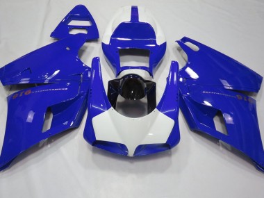 Best 93-05 Gloss Blue & White Ducati Ducati 996 748 916 998 Motorcycle Fairings