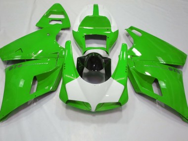 Best 93-05 Gloss Green & White Ducati Ducati 996 748 916 998 Motorcycle Fairings