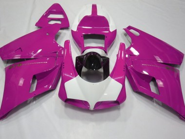 Best 93-05 Gloss Pink & White Ducati Ducati 996 748 916 998 Motorcycle Fairings