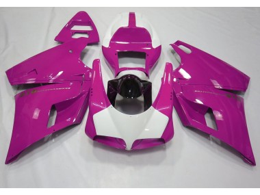 Best 93-05 Gloss Pink & White Ducati Ducati 996 748 916 998 Motorcycle Fairings