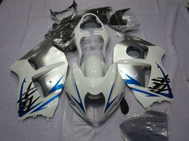 97-07 Blue White and Silver Suzuki GSXR 1300 Hayabusa Motorcycle Fairings