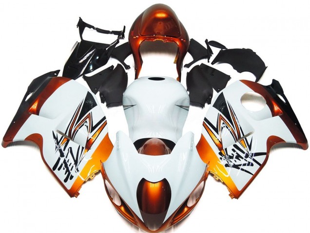 97-07 Bronze and White Style Suzuki GSXR 1300 Hayabusa Motorcycle Fairings