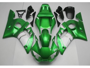 Best 98-02 Green & White Yamaha R6 Motorcycle Fairings