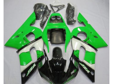 Best 98-02 Green White and Black Yamaha R6 Motorcycle Fairings