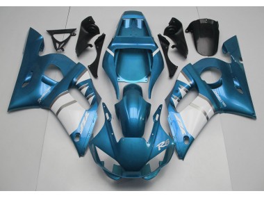 Best 98-02 Light Blue & White Yamaha R6 Motorcycle Fairings