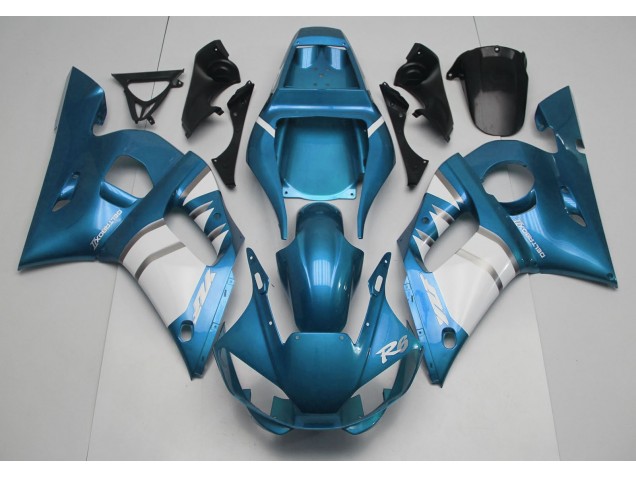 98-02 Light Blue & White Yamaha R6 Motorcycle Fairings