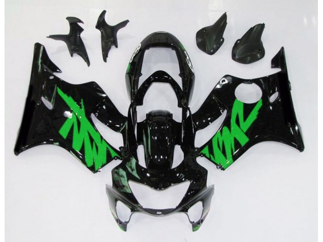 99-00 Gloss Black & Green Honda CBR600 F4 Motorcycle Fairings