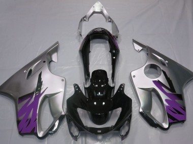 Best 99-00 Gloss Silver & Purple Honda CBR600 F4 Motorcycle Fairings